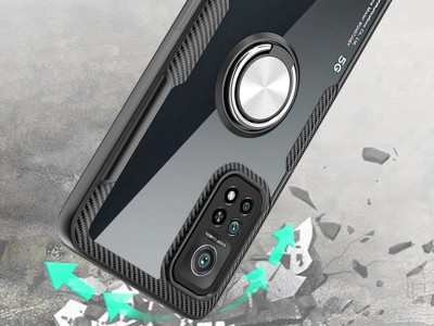 Carbon Ring Defender (ierny) - Odoln kryt (obal) na Xiaomi Mi 10T / 10T Pro