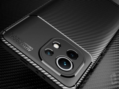 Carbon Fiber Black (ierny) - Ochrann kryt (obal) s ochranou kamery pre Xiaomi Mi 11