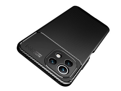 Carbon Fiber Black (ern) - Ochrann kryt s ochranou kamery na Xiaomi Mi 11 Lite