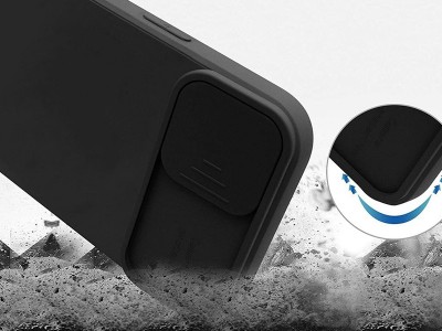 Silicone Camshield (ern)  Siliknov kryt s posuvnou ochranou kamery pro Xiaomi Mi 11 Lite
