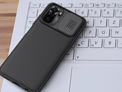 Nillkin CamShield Pro (ern) - Plastov kryt (obal) s ochranou kamery na Xiaomi Redmi Note 10 / Note 10S