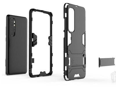 Armor Stand Defender (ierny) - Odoln kryt (obal) na Xiaomi Mi Note 10 Lite
