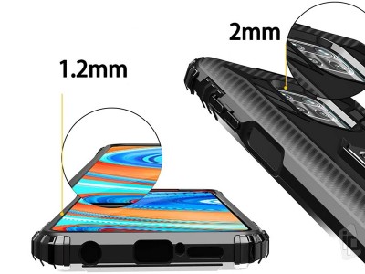 Carbon Ring Armor (ierny) - Odoln kryt (obal) na Xiaomi Redmi Note 9 Pro / Note 9S