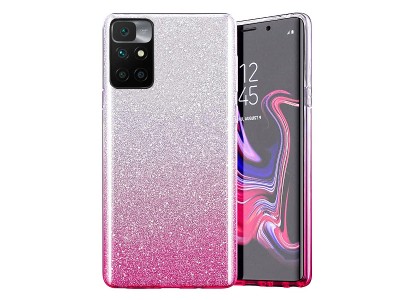 TPU Glitter Case (ružovo-strieborný) - Ochranný kryt s trblietkami pre Xiaomi Redmi 10