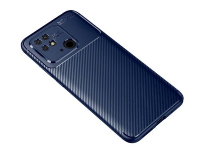 Carbon Fiber - Ochrann� kryt s ochranou kamery pre Xiaomi Redmi 10C (modr�)