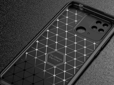Carbon Fiber - Ochrann� kryt s ochranou kamery pre Xiaomi Redmi 10C (modr�)
