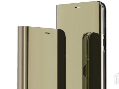 Mirror Standing Cover (zlat) - Zrkadlov puzdro pre Xiaomi Redmi 9