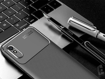 Carbon Fiber Black (�ierny) - Ochrann� kryt (obal) pre Xiaomi Redmi 9A / 9AT