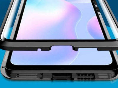 Magnetic Shield 360� Black (�ierny) - Magnetick� kryt s obojstrann�m sklom pre Xiaomi Redmi 9A / 9AT