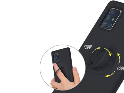 Silicone Ring � Ochrann� kryt s prstencom pre Xiaomi Redmi 9A / 9AT (�ierny)