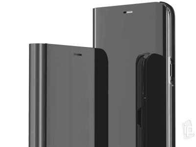 Mirror Standing Cover (ierne) - Zrkadlov puzdro pre Xiaomi Redmi 9C