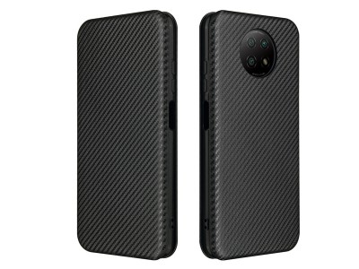 Carbon Cover (�ern�) - Otv�racie pouzdro pro Xiaomi Redmi Note 9S / 9 Pro