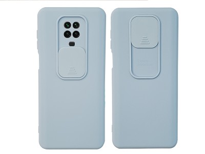 Silicone Camshield  Siliknov kryt s posuvnou ochranou kamery pre Xiaomi Redmi Note 9 (bledomodr)