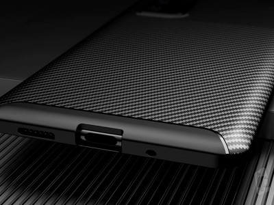 Carbon Fiber Black (ern) - Ochrann kryt (obal) pro Xiaomi Redmi 9T / Poco M3
