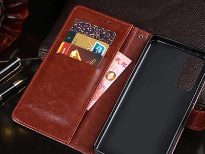 Elegance Stand Wallet Brown (hned) - Peaenkov puzdro na Xiaomi Redmi 9T / Poco M3