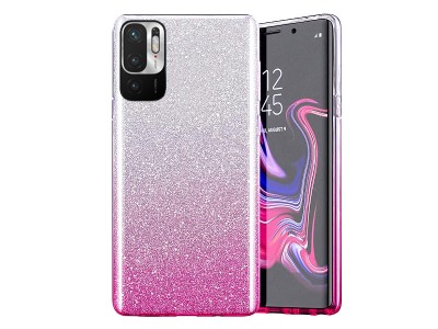 TPU Glitter Case (ružovo-strieborný) - Ochranný kryt s trblietkami pre Xiaomi Redmi Note 10 / 10S