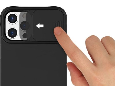 Silicone Camshield (ierny)  Siliknov kryt s posuvnou ochranou kamery pre Xiaomi Redmi Note 10 Pro