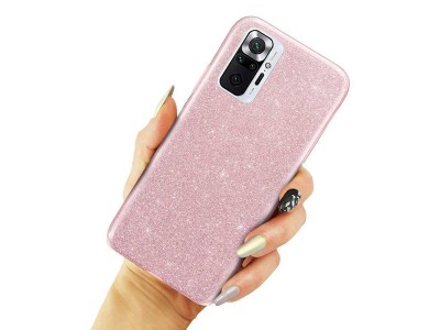 TPU Glitter Case (ruov) - Ochrann kryt s trblietkami pre Xiaomi Redmi Note 10 Pro