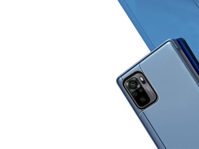 Mirror Standing Cover (modr) - Zrkadlov puzdro pre Xiaomi Redmi Note 10 Pro / Note 10 Pro Max