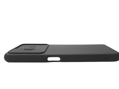 Silicone Camshield (ierny)  Siliknov kryt s posuvnou ochranou kamery pre Xiaomi Redmi Note 10 / Note 10S