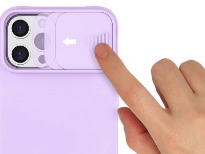 Silicone Camshield (fialov)  Siliknov kryt s posuvnou ochranou kamery pre Xiaomi Redmi Note 10