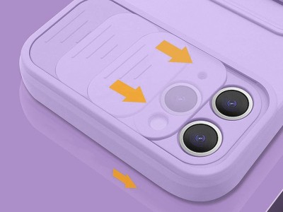 Silicone Camshield (fialov)  Siliknov kryt s posuvnou ochranou kamery pre Xiaomi Redmi Note 10