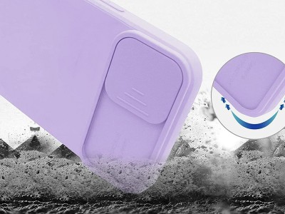 Silicone Camshield (fialov�) � Silik�nov� kryt s posuvnou ochranou kamery pre Xiaomi Redmi Note 10