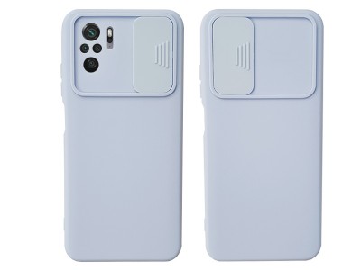 Silicone Camshield (modrý) – Silikónový kryt s posuvnou ochranou kamery pre Xiaomi Redmi Note 10 / Note 10S