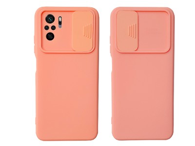 Silicone Camshield (ružový) – Silikónový kryt s posuvnou ochranou kamery pre Xiaomi Redmi Note 10 / Note 10S