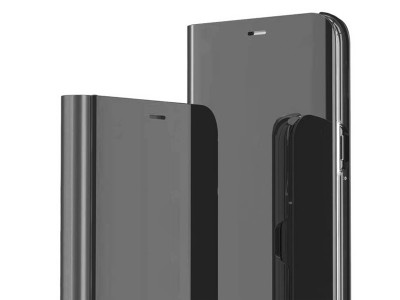 Mirror Standing Cover (ierne) - Zrkadlov puzdro pre Xiaomi Redmi Note 11 / Note 11S