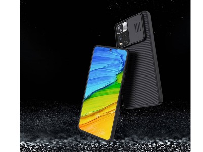 Nillkin CamShield Pro (�ern�) - Plastov� kryt (obal) s ochranou kamery na Xiaomi Redmi Note 11T 5G / Poco M4 Pro 5G