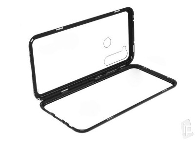 Magnetic Shield 360 Metallic Black (ierny) - Magnetick kryt s obojstrannm sklom na Xiaomi Redmi Note 8T