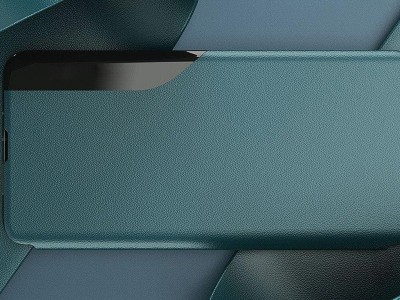 Elegance Flip Stand (ierne) - Tenk flip puzdro na Samsung Galaxy A21S