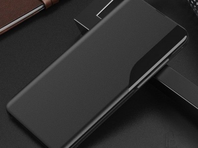 Elegance Flip Stand (ierne) - Tenk flip puzdro na Xiaomi Redmi Note 9S / Note 9 Pro