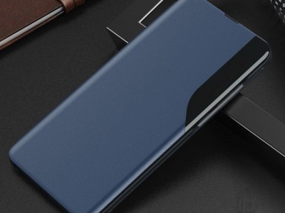 Elegance Flip Stand (modr) - Tenk flip puzdro na Samsung Galaxy A21S