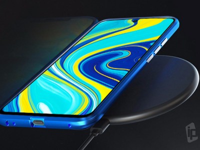 Magnetic Shield 360 Metallic Blue (modr) - Magnetick kryt s obojstrannm sklom na Xiaomi Redmi Note 9 Pro / Note 9S