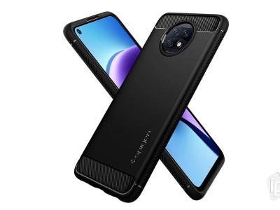 Spigen Rugged Armor (�ierny) - Ochrann� kryt (obal) na Xiaomi Redmi Note 9T