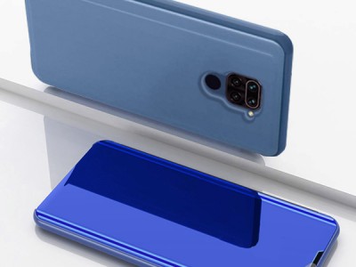 Mirror Standing Cover (modr) - Zrkadlov puzdro pre Xiaomi Redmi Note 9