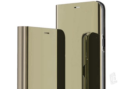 Mirror Standing Cover (zlat) - Zrkadlov puzdro pre Xiaomi Redmi Note 9 **AKCIA!!