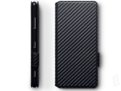 Carbon Fiber Folio ierne - peaenkov puzdro na Sony Xperia XZ3