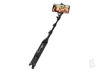 Yunteng 2v1 Selfie Tripod 123cm (ierny) - Statv a selfie ty pre mobil alebo fotoapart s Bluetooth ovldanm