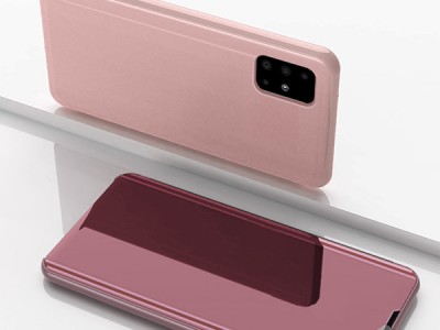 Mirror Standing Cover (ruov) - Zrkadlov puzdro pre Samsung Galaxy A51 **AKCIA!!