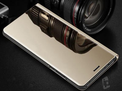 Mirror Standing Cover (zlat) - Zrkadlov puzdro pre Huawei P30 Lite **AKCIA!!