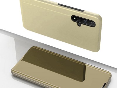 Mirror Standing Cover (zlat) - Zrkadlov puzdro pre Honor 20 / Huawei Nova 5T **AKCIA!!
