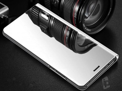 Mirror Standing Cover (strieborn) - Zrkadlov puzdro pre Samsung Galaxy A50