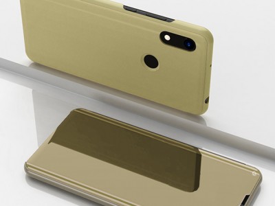 Mirror Standing Cover (zlat) - Zrkadlov puzdro pre Huawei Y6S / Honor 8A